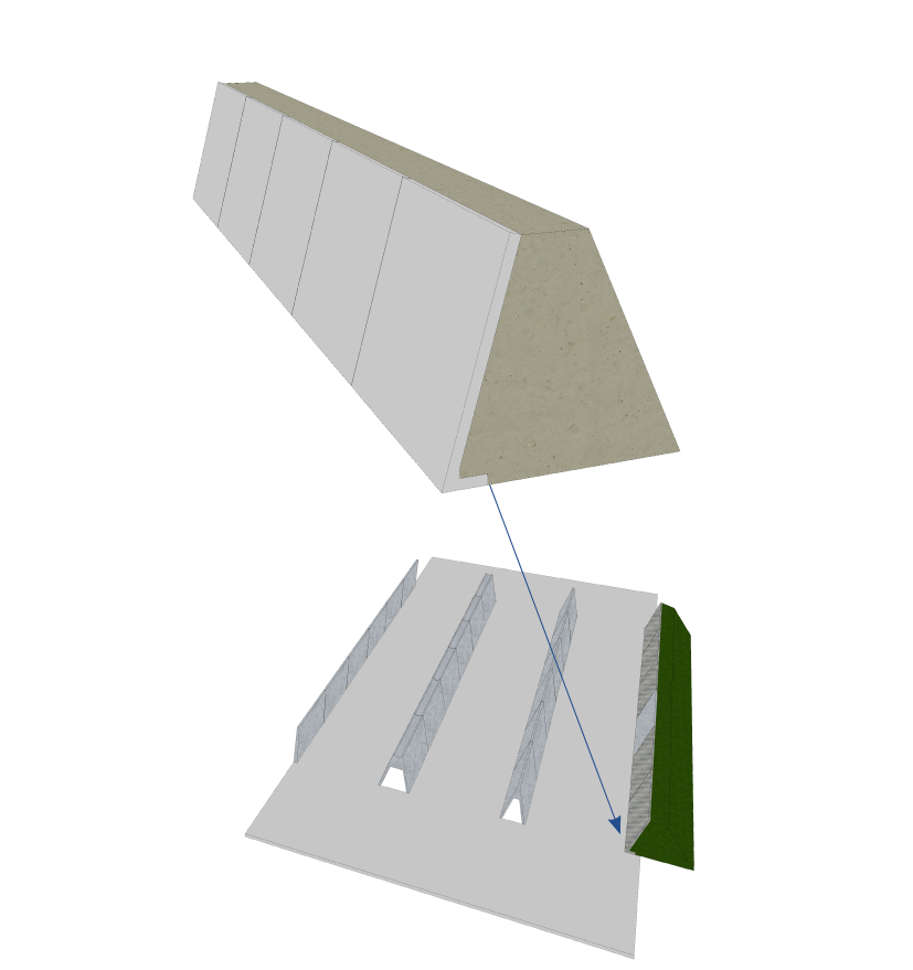 Konstruktionsdarstellung L-Wandelement