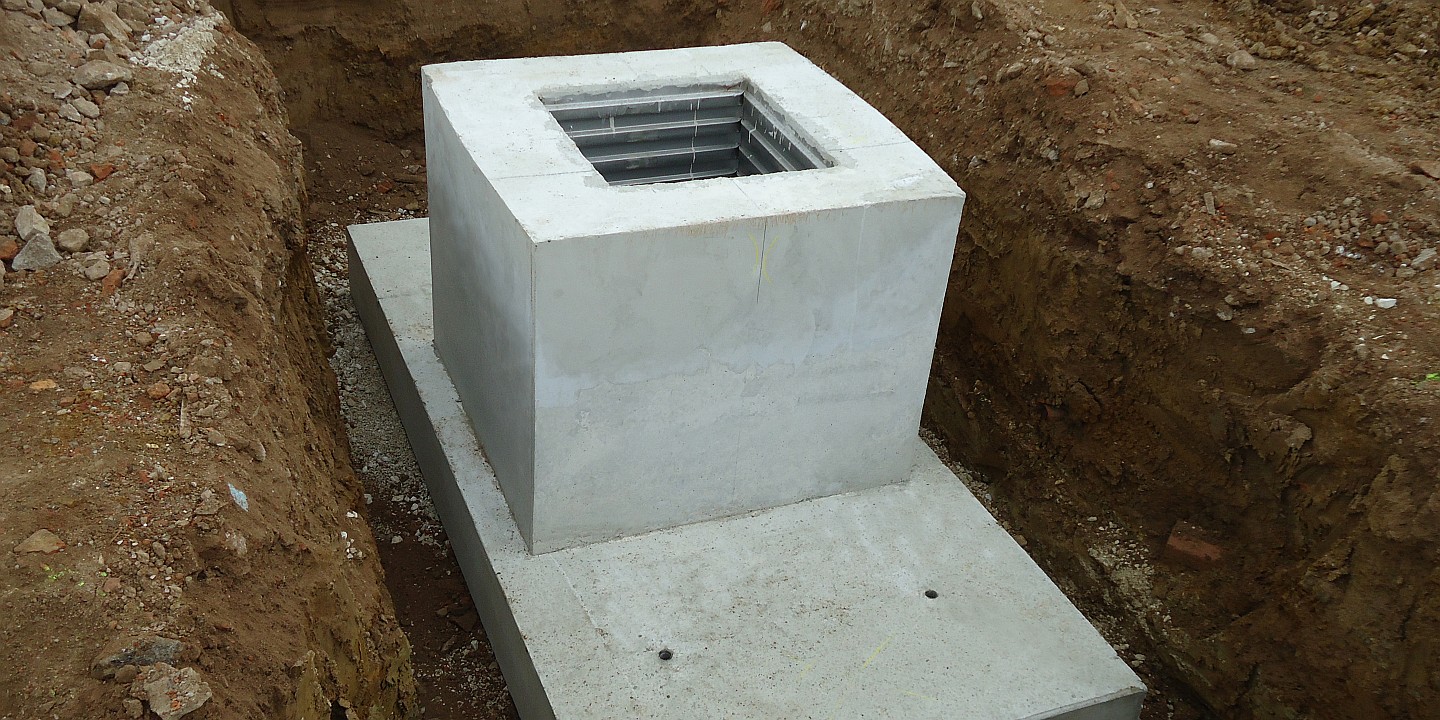 Köcherfundament aus UHRLE Betonfertigteilen